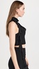 Kellon Rosettte One Shoulder Ruffle Crop Top