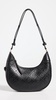 T Monogram Debossed Crescent Bag