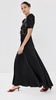 Black Silk Satin Puff Sleeve Dress With Sequin Detail