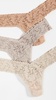 3 Pack Neutrals Low Rise Thongs