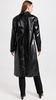 Faux Leather Midi Coat