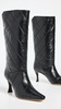 Steph Black Creased Leather Boots