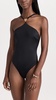 VERSACE High Cut Black Medusa Head Swimsuit