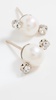 Mini Pearl and Double Crystal Earrings