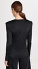 Micro Jersey Shoulderpad Fitted Crewneck Top