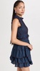 women's mable cambric sleevless pleated dress, admiral, blue mini