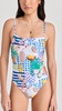 fresco one piece swimsuit in picnic print