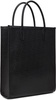 Black  4-Bar Leather Tote