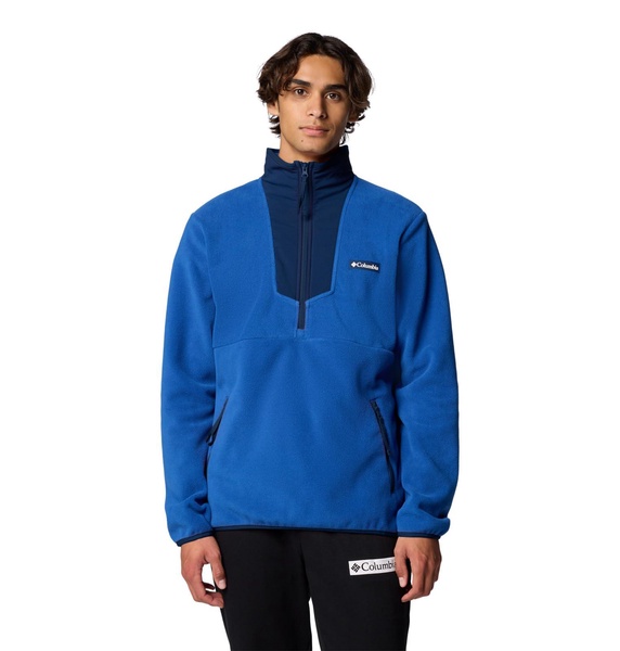 Columbia Men's Sequoia Grove Half Zip Fleece, Mountain Blue/Collegiate Navy/Spicy, Large