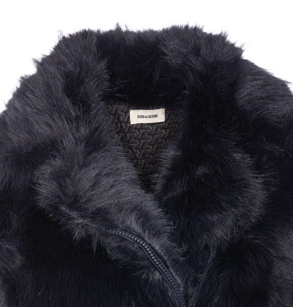 Zadig & Voltaire Zip-Up Faux Fur Jacket