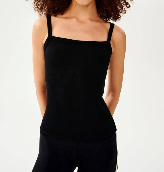 romy rib tank in black