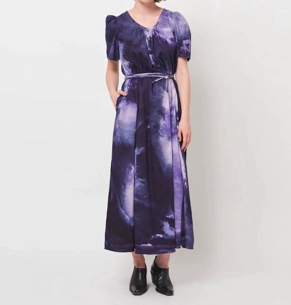 flutter maxi dress in cosmic eggplant