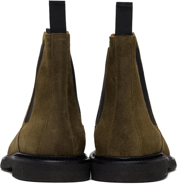 Khaki Classic Waxed Suede Chelsea Boots