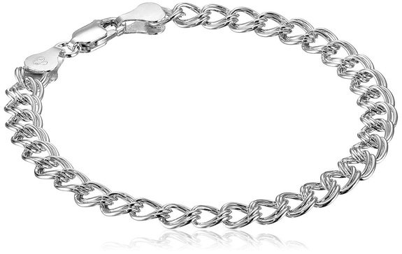 Amazon Essentials Sterling Silver Double-Link Chain Bracelet