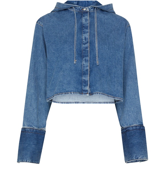 Denim hooded shirt