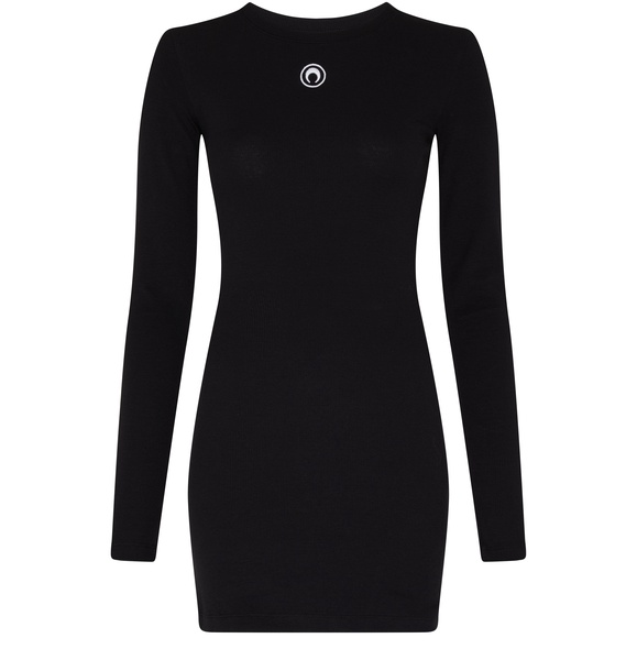 Moon logo ribbed jersey mini dress