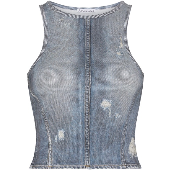 Sleeveless denim top