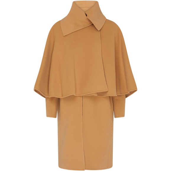 Wool and cashmere cape coat