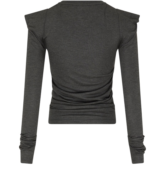 Draped long-sleeved top