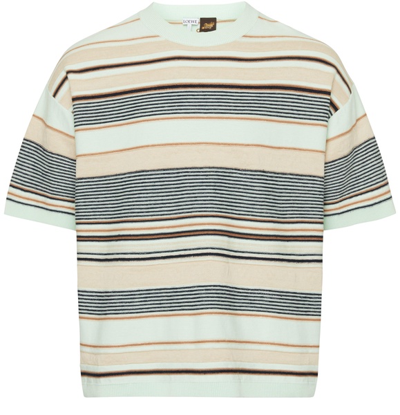 Striped cotton and linen T-shirt