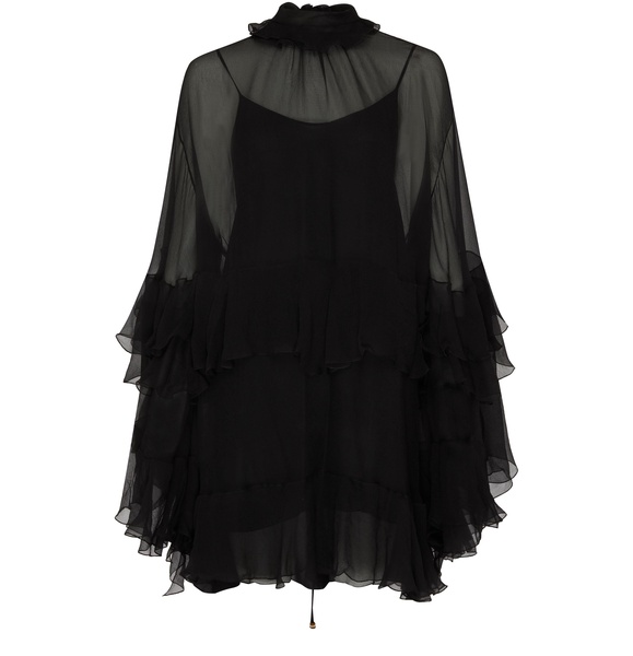 Ruched chiffon mini dress