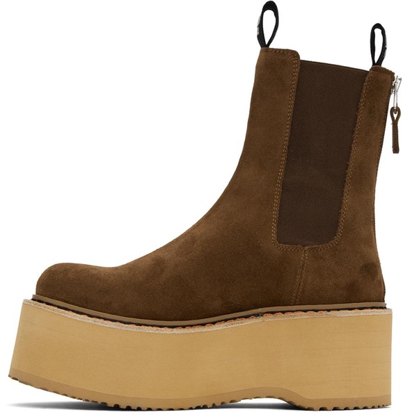 Brown Double Stack Chelsea Boots