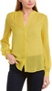 polka dot mintee blouse silk top in yellow