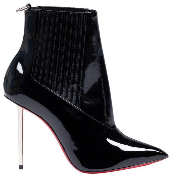 Christian Louboutin Women Black Patent Leather 100 Epic Boots/Booties