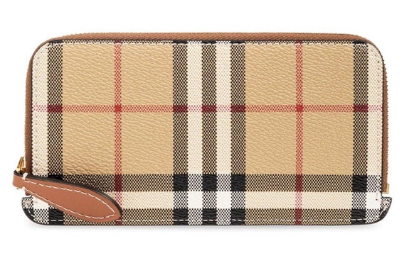 Burberry Vintage Check E-Canvas & Leather Coin Purse