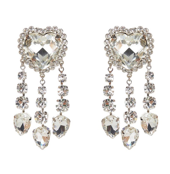 Alessandra Rich Heart Shaped Clip-On Earrings