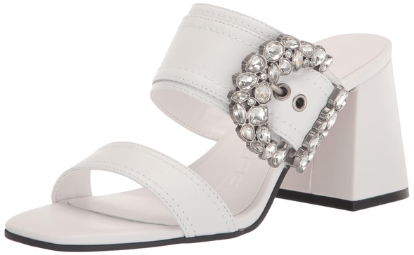 KARL LAGERFELD Women's Everyday Ornamented Comfortable Dress Sandal Heeled