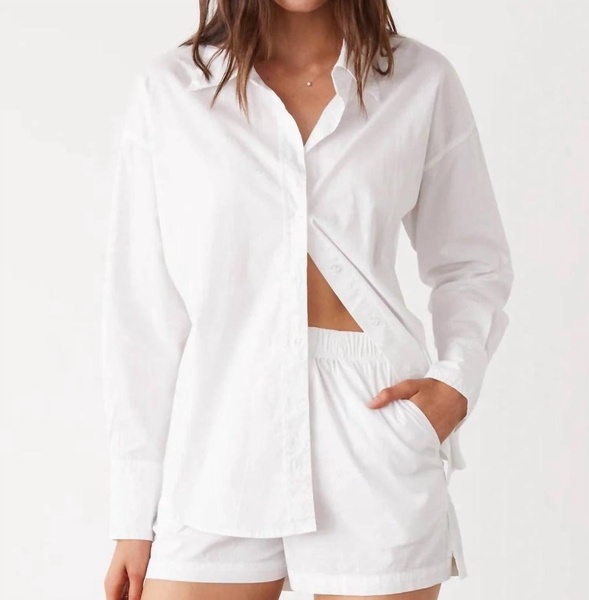 poplin shirt in white