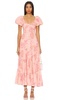 Short Sleeve Sundrenched Maxi Dress In Pinky Combo