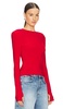 Shoulder Pad Long Sleeve Crew Top