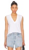 Cotton Sleeveless V Neck Tee