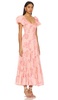 Short Sleeve Sundrenched Maxi Dress In Pinky Combo