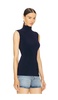 Slim Fit Sleeveless Turtleneck Top