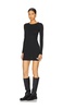 Black Logo Patch Long Sleeve Minidress