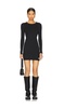 Black Logo Patch Long Sleeve Minidress