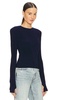 Shoulder Pad Long Sleeve Crew Top