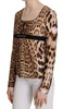 Roberto Cavalli   Round Neck Leopard Women Top Blouse