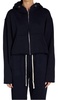 rosa raw zip hoodie in navy