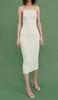 rivoli open back midi dress in white