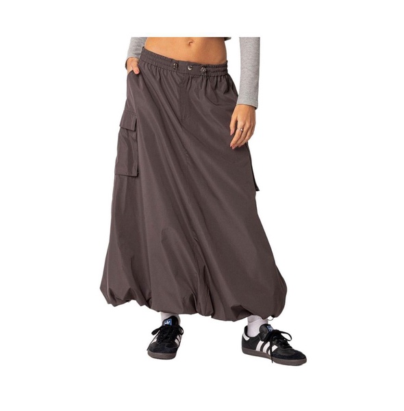 Women's Bubble cargo nylon maxi skirt