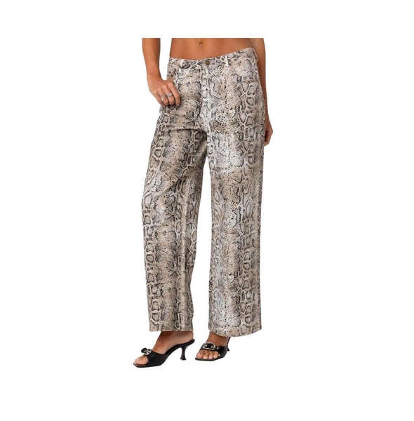 Women's Snakeskin printed low rise jeans