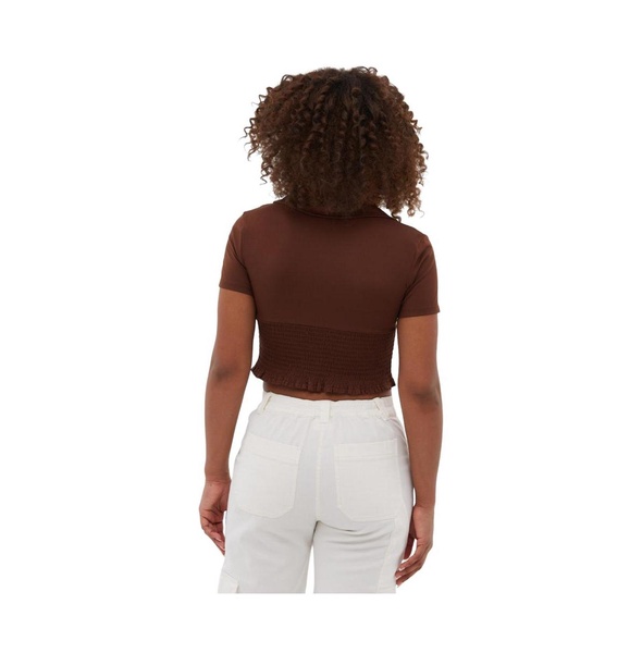 Women's Constance Collared Wrap Crop Top