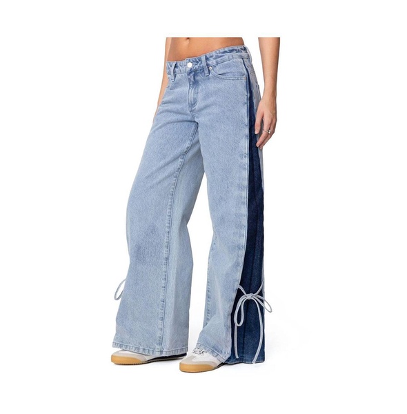 Women's Contrast Split Washed Jeans