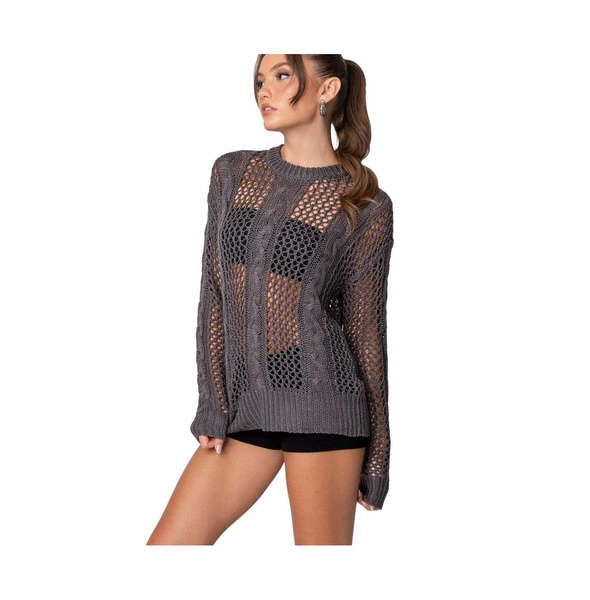 Women's Cable Open Knit Sweater