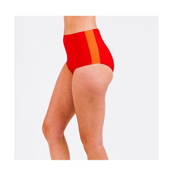 Women's Color Block High-Waisted Bikini Bottom