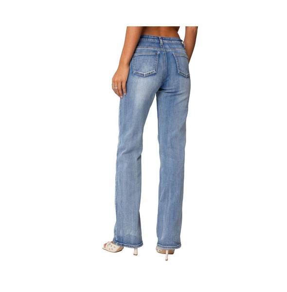 Women's Boot Cut Washed Low Rise Jeans